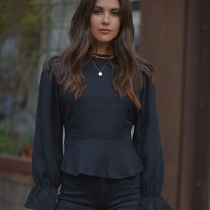 Tie Up Back Peplum Top